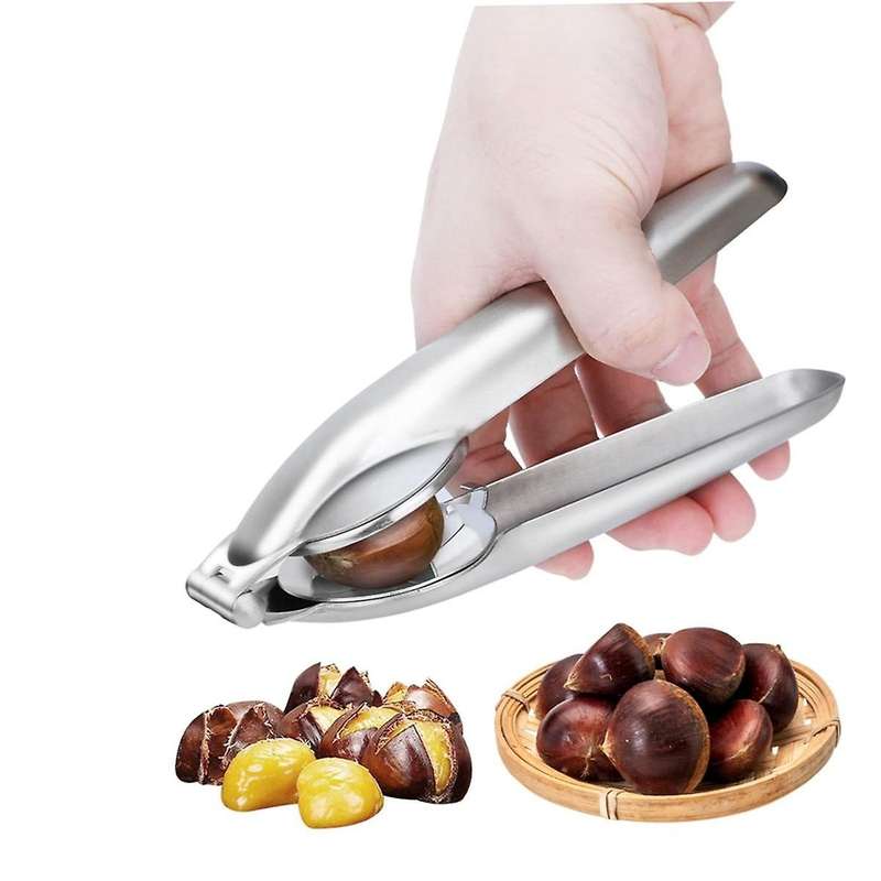 2pcs Chestnut Clip Nut Cracker Stainless Steel Walnut Opener Pliers with Thumb Guard Peelers Nut Pic