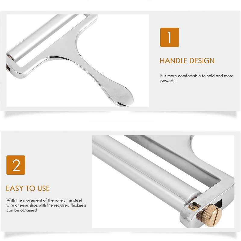 2pcs Cheese Slicer Adjustable Thickness Stainless Steel Cheese Slicer Grater Butter and Cheese Grat