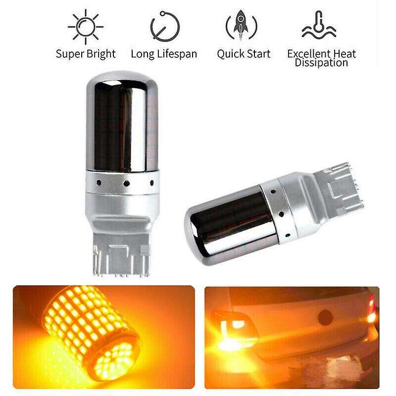 2pcs Chrome 7440 T20 144smd Canbus Error Free Led Lamp Bulb Turn Signal Light