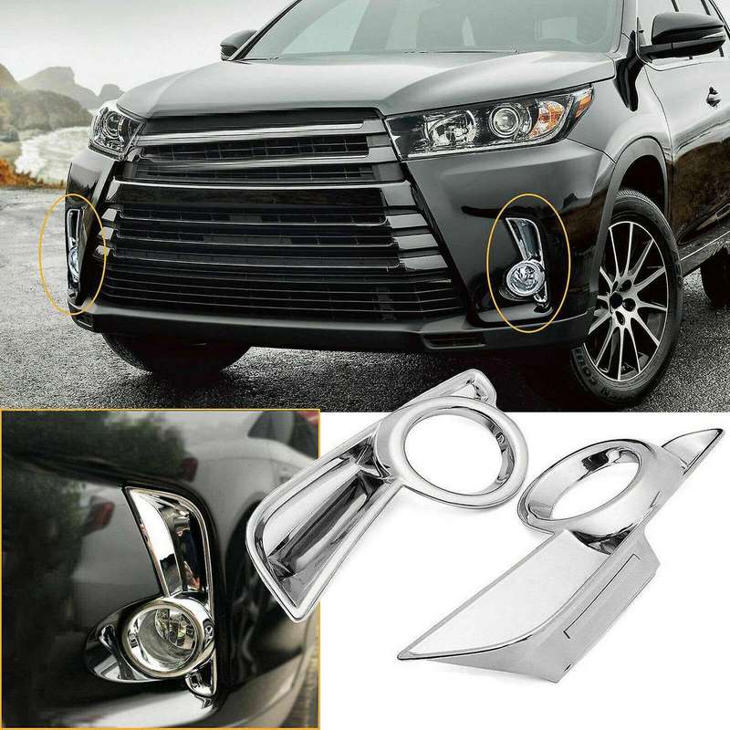 2Pcs Chrome Front Fog Light Cover Trim for 2017 2018 2019