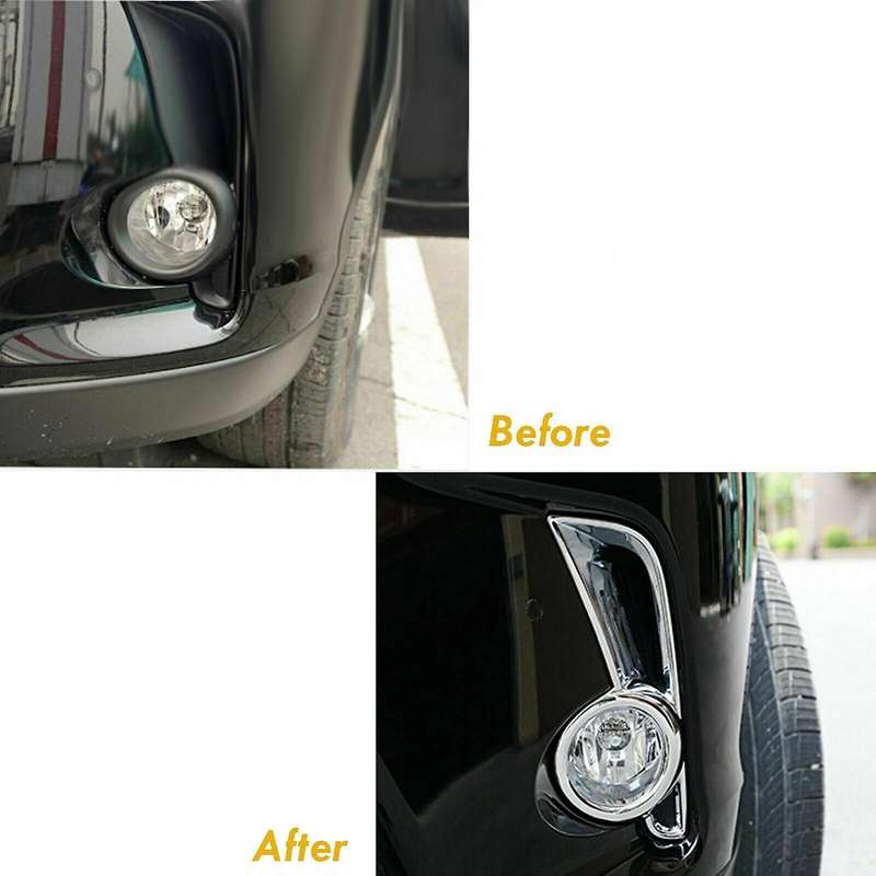 2Pcs Chrome Front Fog Light Cover Trim for 2017 2018 2019