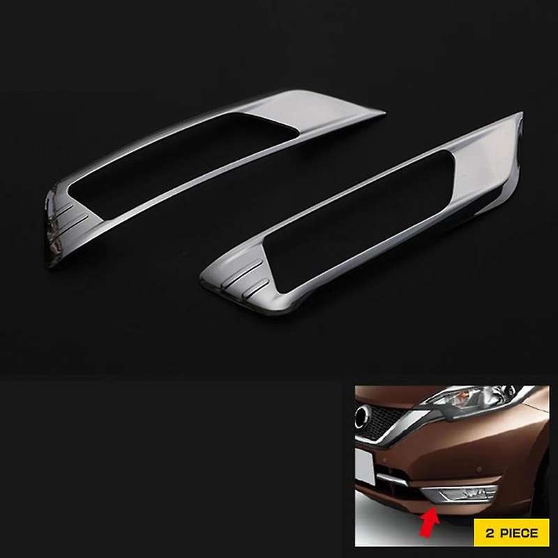 2Pcs Chromium Styling Car Front Fog Lamp Trim for Note E12 SUS304 Car Stickers Decoratie Accessories