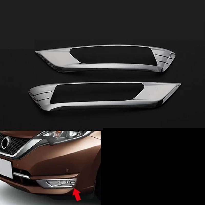 2Pcs Chromium Styling Car Front Fog Lamp Trim for Note E12 SUS304 Car Stickers Decoratie Accessories