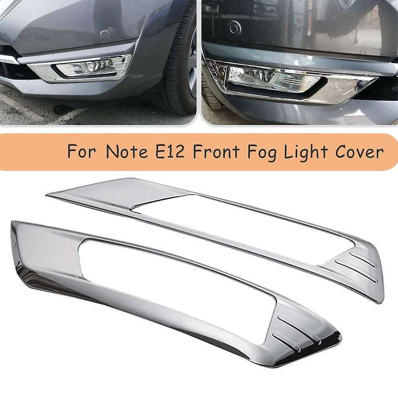 2Pcs Chromium Styling Car Front Fog Lamp Trim for Note E12 SUS304 Car Stickers Decoratie Accessories