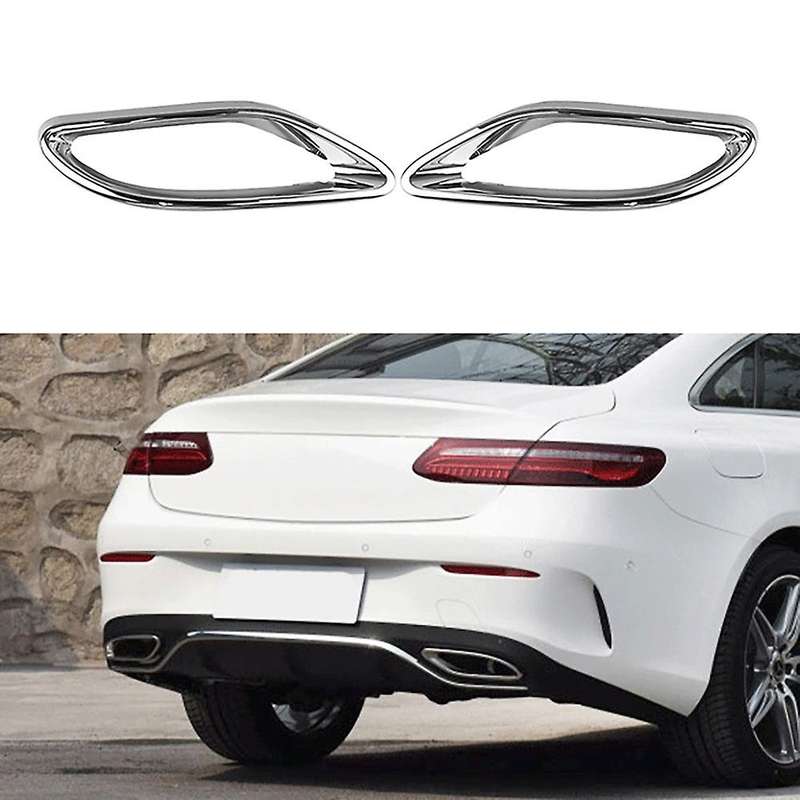2Pcs Chrome Tail Throat Cover for E220 E350 E300 W238 2017-2018 Car Exhaust Muffler Cover Trim