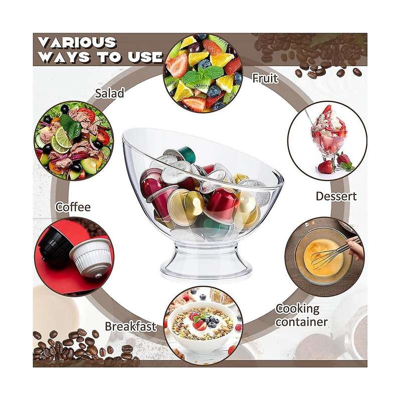 2pcs Clear Coffee Pod Holder Plastic Coffee Capsule Container Creamer Holder Coffee Storage Salad B