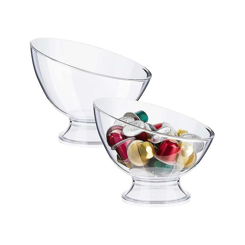 2pcs Clear Coffee Pod Holder Plastic Coffee Capsule Container Creamer Holder Coffee Storage Salad B