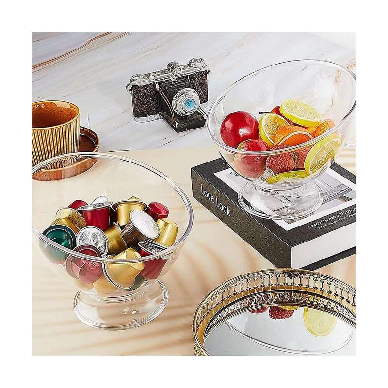 2pcs Clear Coffee Pod Holder Plastic Coffee Capsule Container Creamer Holder Coffee Storage Salad B