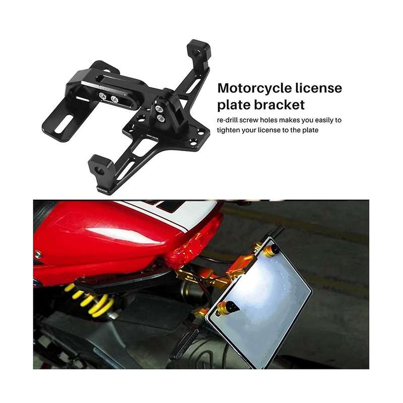 2pcs Cnc Frame Motorcycle License Bracket with Led Light Adjustable for Bws R25 R3 Mt03