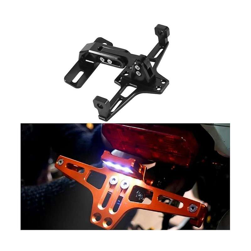 2pcs Cnc Frame Motorcycle License Bracket with Led Light Adjustable for Bws R25 R3 Mt03