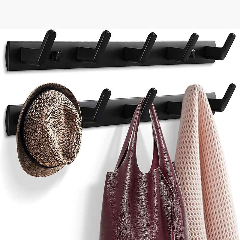 2Pcs Coat Hooks for Wall and Door Stable Coat Rack Rail Wall Coat Rack Towel Hook for Bathroom Kitch