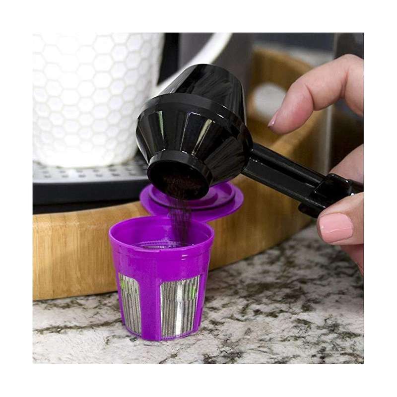 2pcs Coffee Scoop and Funnel for Single- Refillable Capsule 2 Tablespoon Portioned 2 In1 Coffee Sco