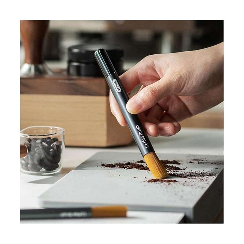 2pcs Coffee Grinder Cleaning Brush Espresso Coffee Grinder Brush Cleaning Tools Aluminum Handle Du