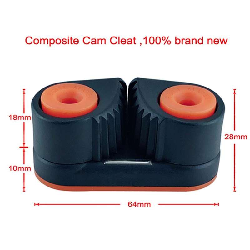 2Pcs Composite 2 Row Ball Bearing Cam Cleat Pilates Equipment Marine Boat Fast Entry Rope Wire Sailb