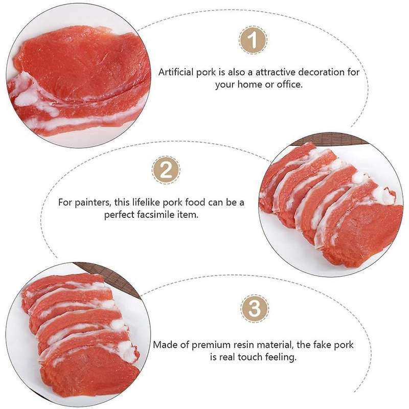 2Pcs Cooked Pork Simulation Lifelike Meat Food Kitchen Cabinet Desk Decoration Photography Props Dis