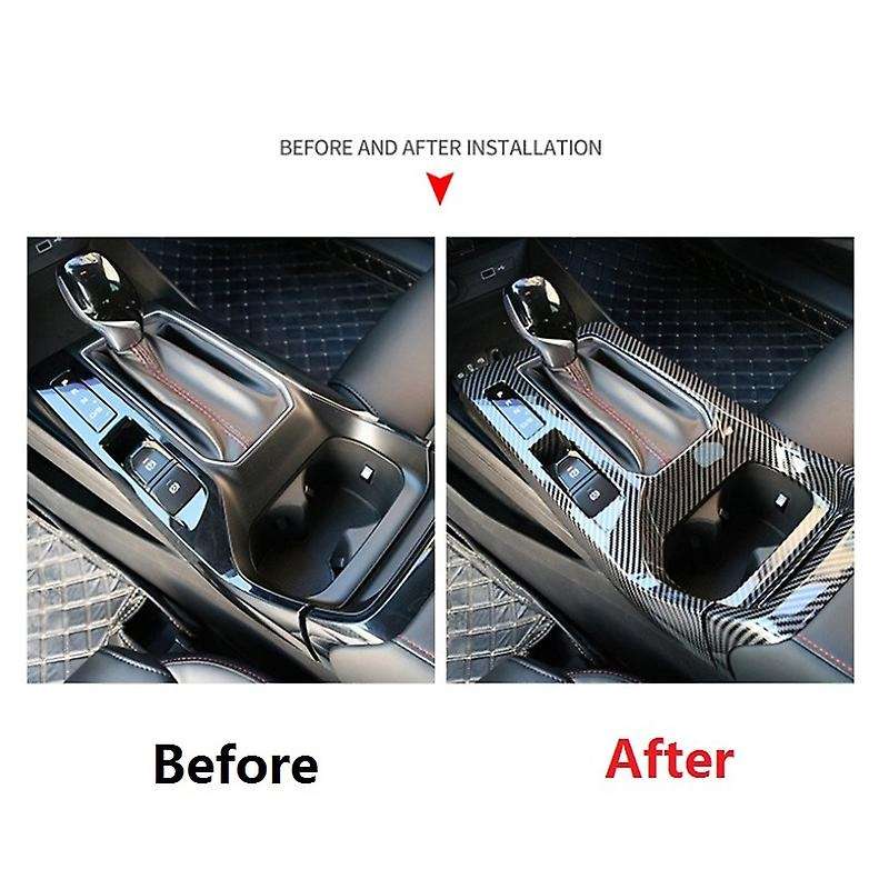 2PCS Compatible MG 5 MG5 2020 2021 Gear Shift Panel Cover Trim Cup Holder