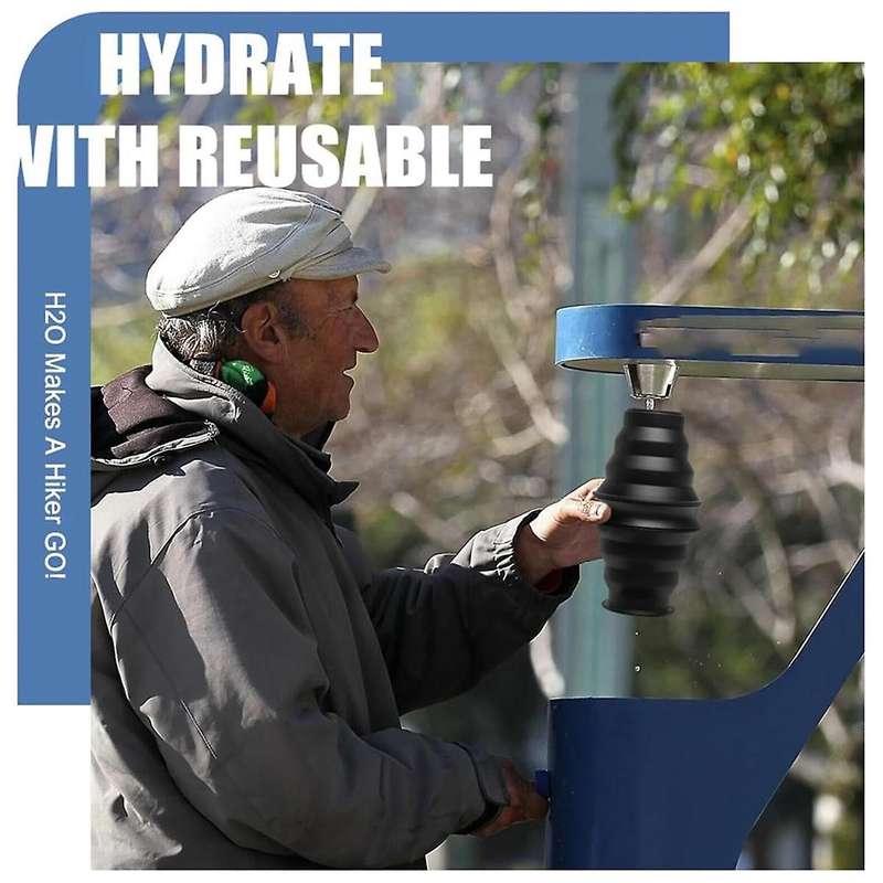 2pcs Collapsible Water Bottles 17 Oz Free Leak Proof Foldable Silicone Bottle with Anti-collapse Rin