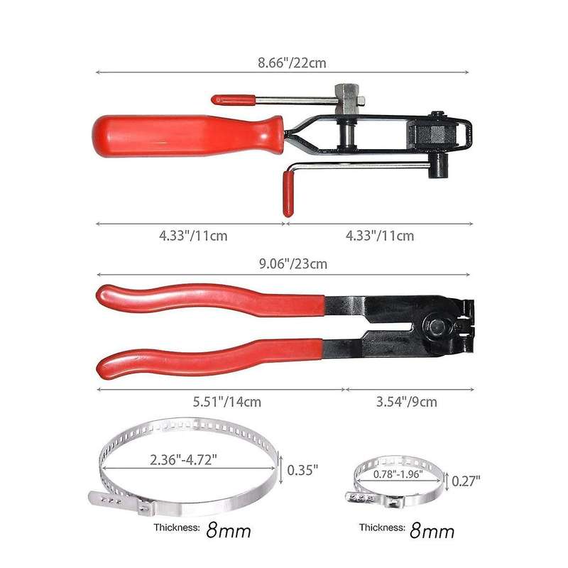 2pcs Cv Boot Clamp Pliers Set with 20pcs Crimp Bands, Joint Boot Clamp Crimp Pliers, Hose Band Axle