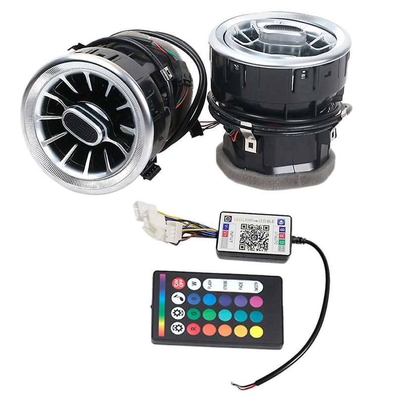 2PCS Dashboard Air Condition Vent Outlet Modification 64 Color LED Atmosphere Light for V250 2015-20