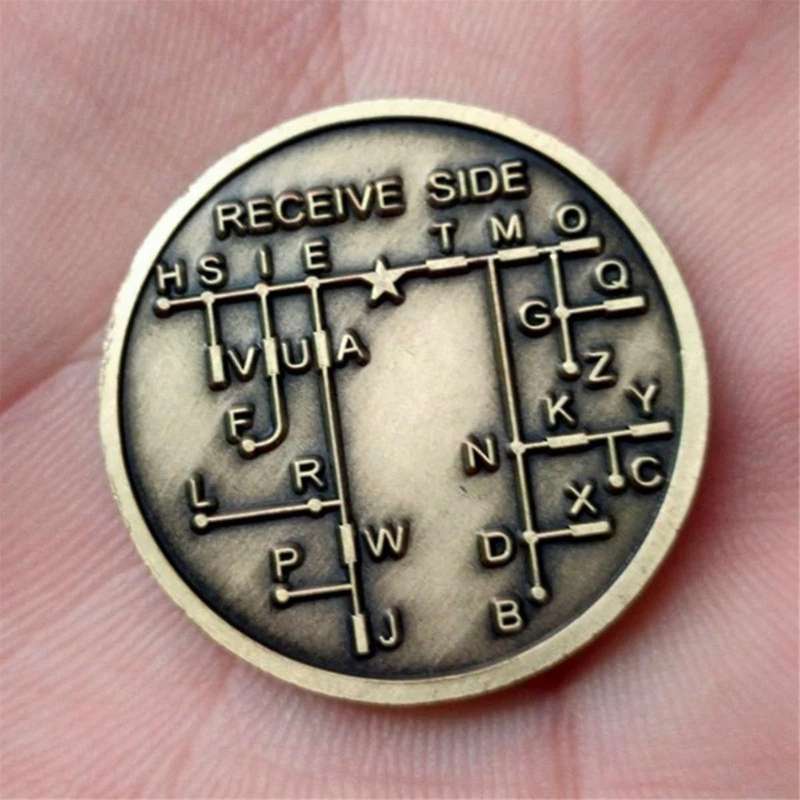 2Pcs CW Training Coin CW Morse Code Commemorative Coins Morse Code Training Coin for Novice Radio En