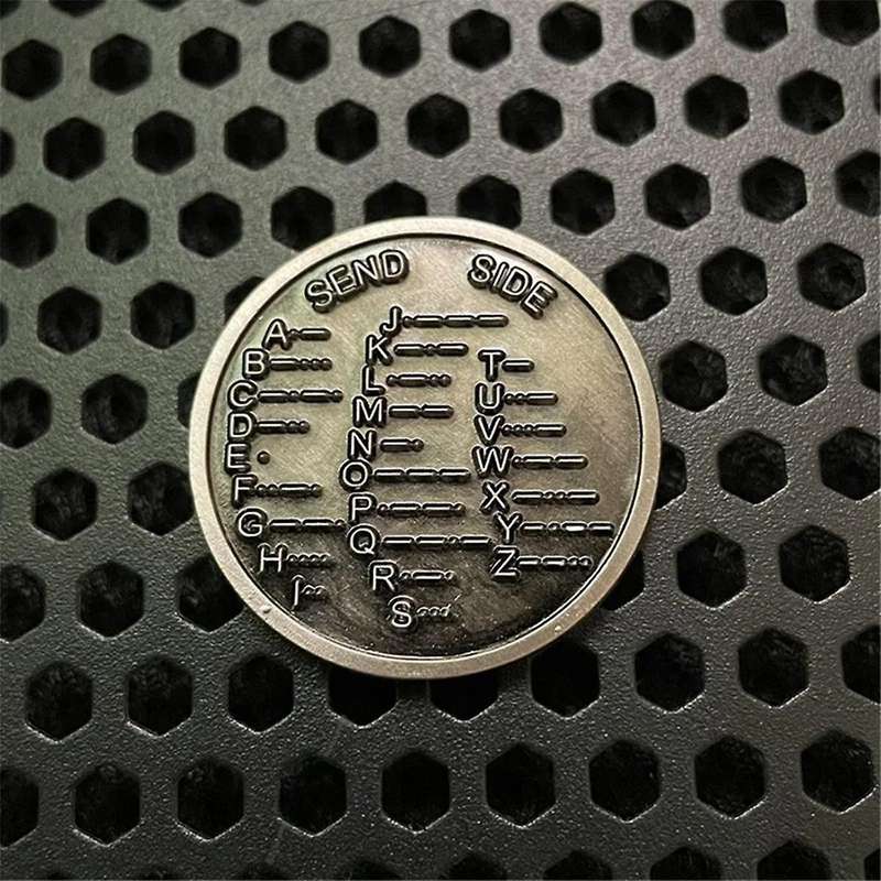 2Pcs CW Training Coin CW Morse Code Commemorative Coins Morse Code Training Coin for Novice Radio En