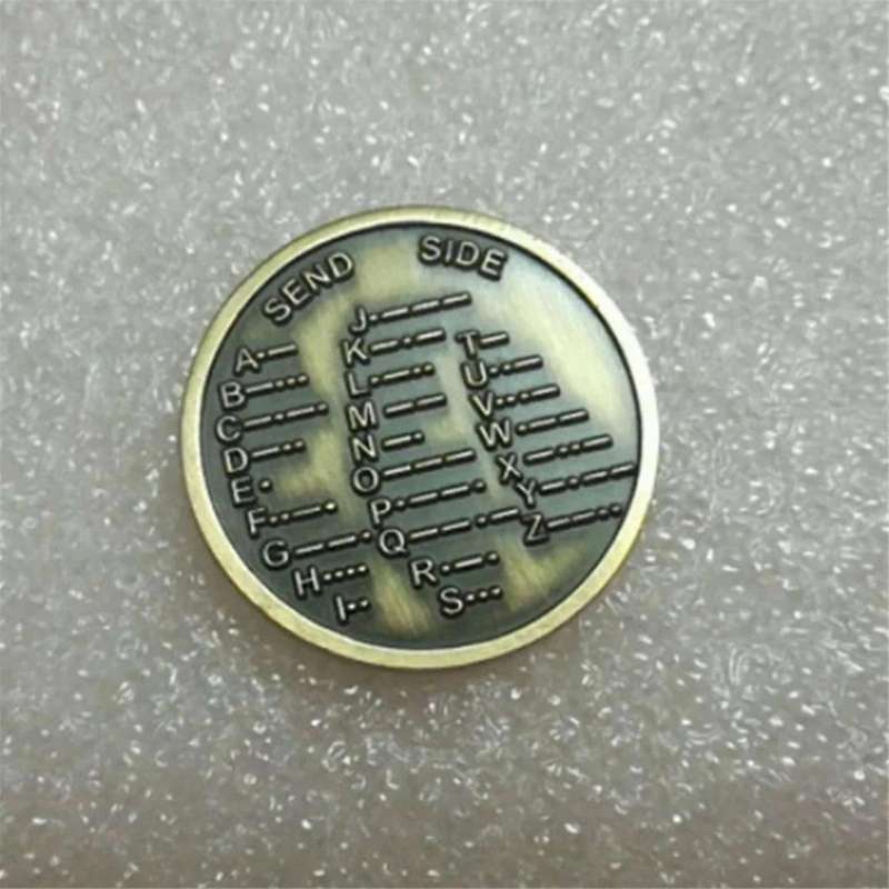 2Pcs CW Training Coin CW Morse Code Commemorative Coins Morse Code Training Coin for Novice Radio En