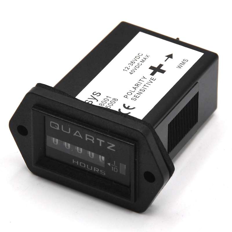 2PCS DC6-80V Mechanical Hour Meter Hour Meter for Engine Generator Boat Motocross Motor Truck Tracto