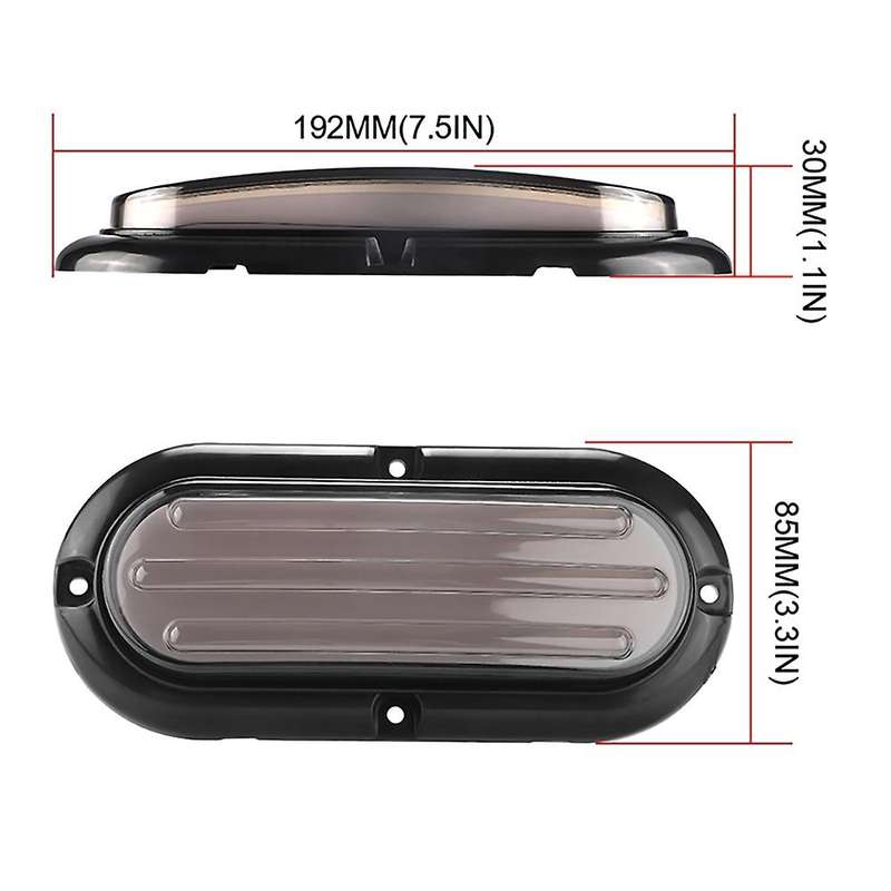 2PCS DC10-30V 6 Inch Oval Turn Signal Backup Reverse Fog Lights Tail Light for Trucks Boat Trailer R
