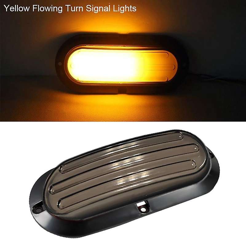 2PCS DC10-30V 6 Inch Oval Turn Signal Backup Reverse Fog Lights Tail Light for Trucks Boat Trailer R