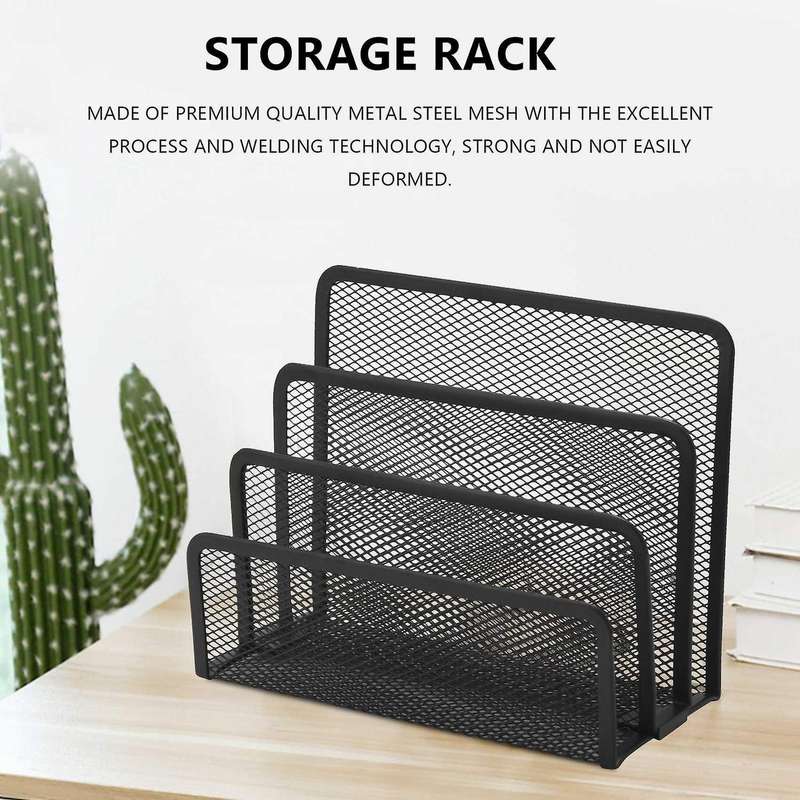 2pcs Desk Mail Organizers Small File Holder Metal Mesh Bill Document Folder Paper Organizer Office
