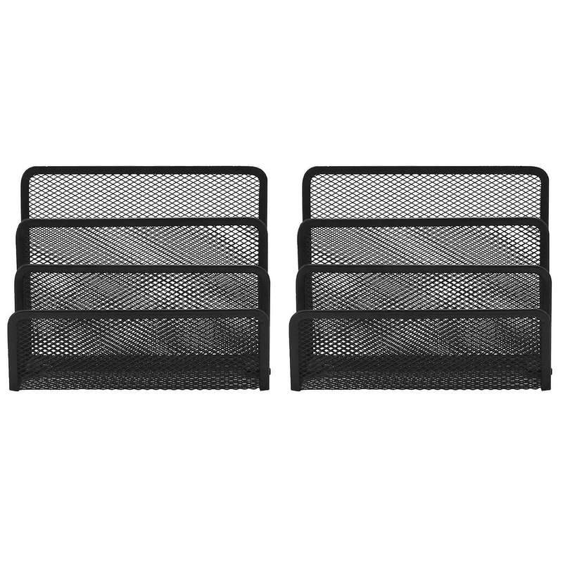 2pcs Desk Mail Organizers Small File Holder Metal Mesh Bill Document Folder Paper Organizer Office