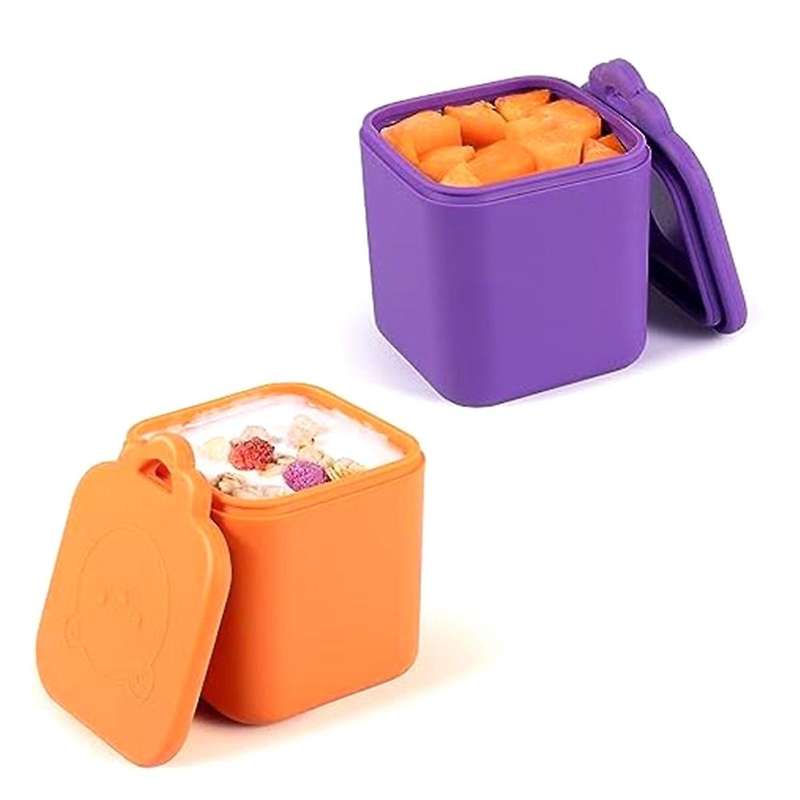 2pcs Dips Containers Fits Most Bento Lunch Box to Go, Leakproof Salad Dressing Container Fits Lunch
