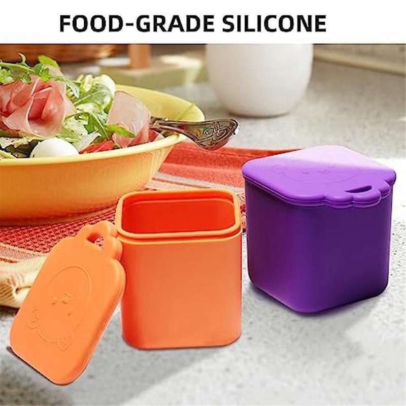 2pcs Dips Containers Fits Most Bento Lunch Box to Go, Leakproof Salad Dressing Container Fits Lunch