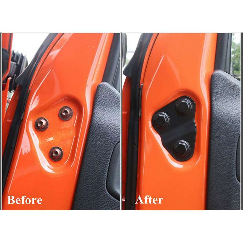 2PCS Door Screw Protector Cover Trim Anti-Rust for Wrangler JL JLU JT 2018 2019 2020 2021 Car Access