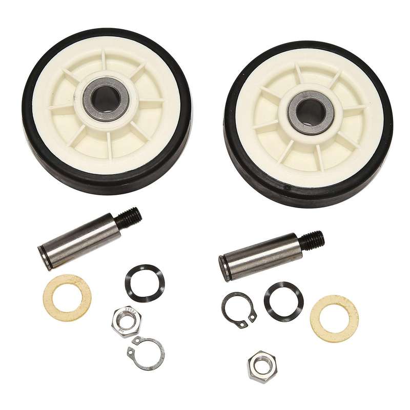 2pcs Dryer Drum Support Roller and Shaft for 303373, 12051541, Er303373k, 303373k