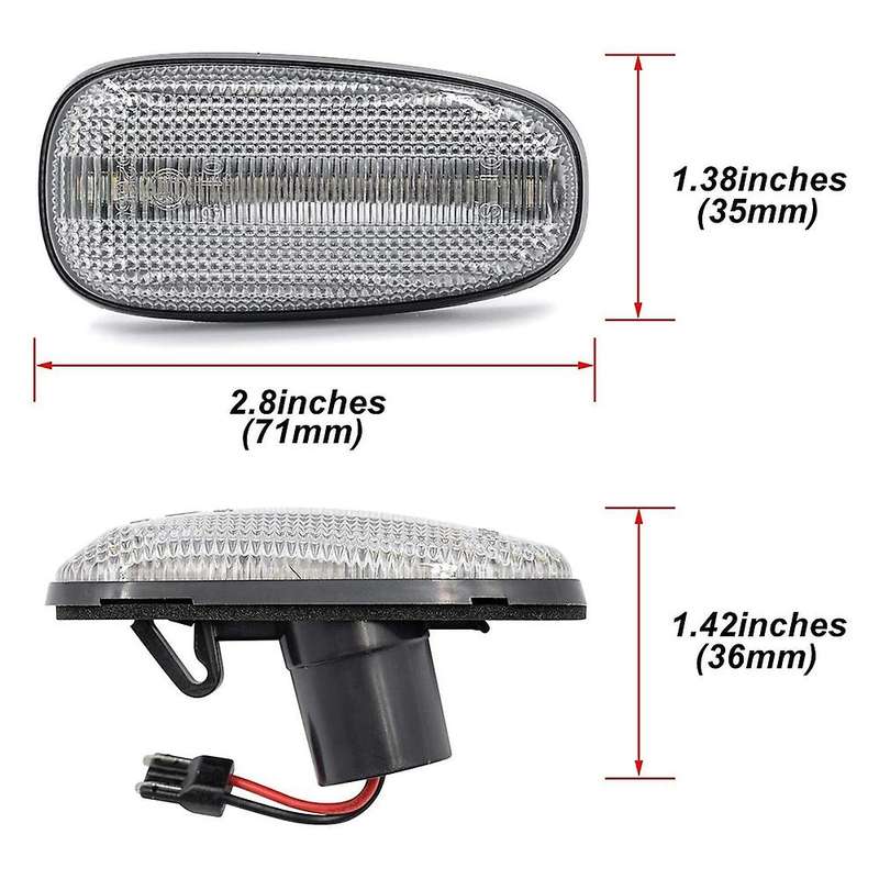 2Pcs Dynamic Sequential Blink LED Side Marker Lights for 2005-2011 Front Turn Signal Lamp
