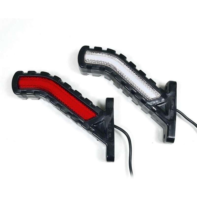 2PCS Dynamic Truck LED Rubber Side Lights 12V 24V Universal Trailer Side Marker Lights Waterproof Ou