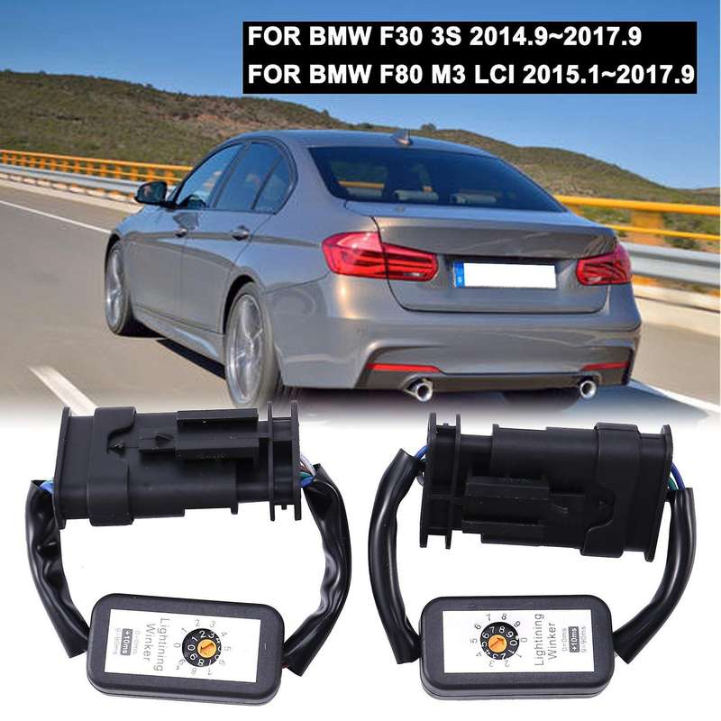 2Pcs DynamicTurn Signal Indicator LED Taillight Add-On Module Cable Wire for  F30 3S F80 M3 Tail Lig