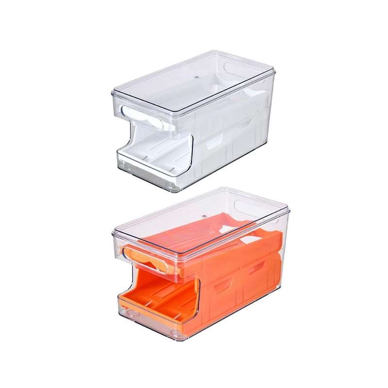 2pcs Egg Storage Box, Double Wall Container Food Refrigerator Drawer Organizer Container