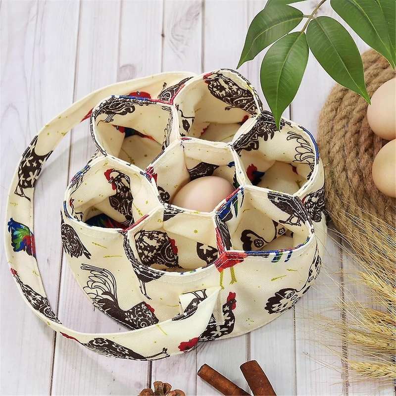 2Pcs Eggs Collecting Basket with 7 Pouches Eggs Gathering Basket Canvas Egg Bags for Eggs Collecting