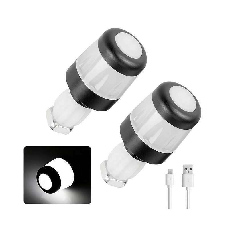 2pcs Electric Scooter Handlebar Lights Led Warning Light Handlebar End Plugs Waterproof Turn Signal