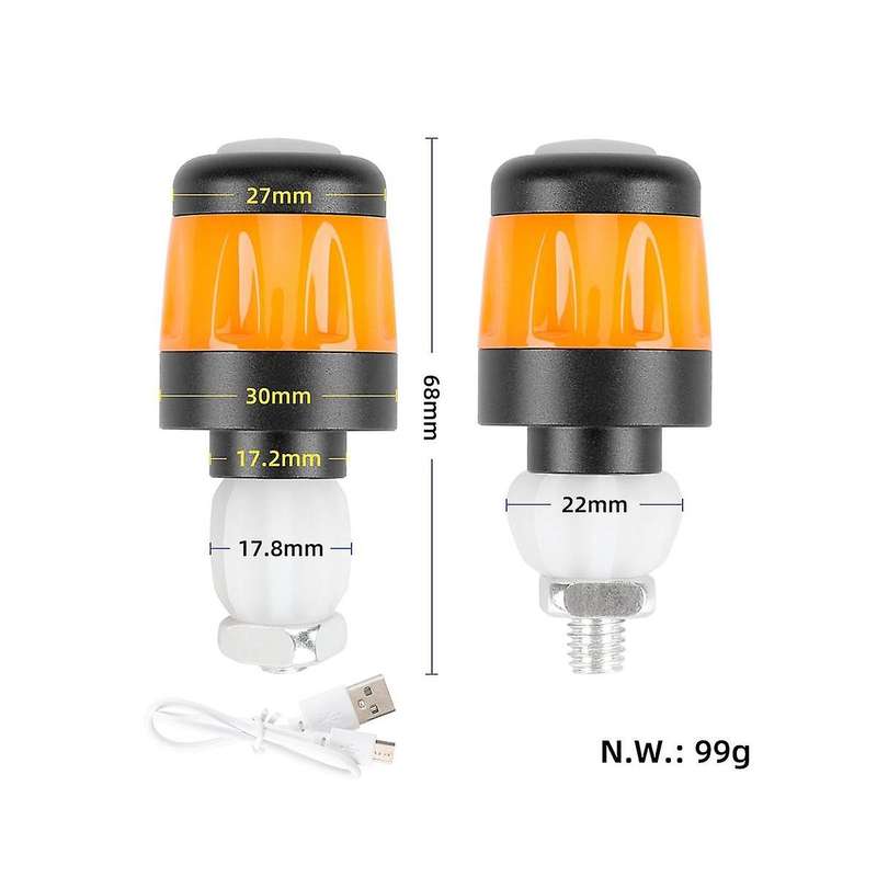 2pcs Electric Scooter Handlebar Lights Led Warning Light Handlebar End Plugs Waterproof Turn Signal