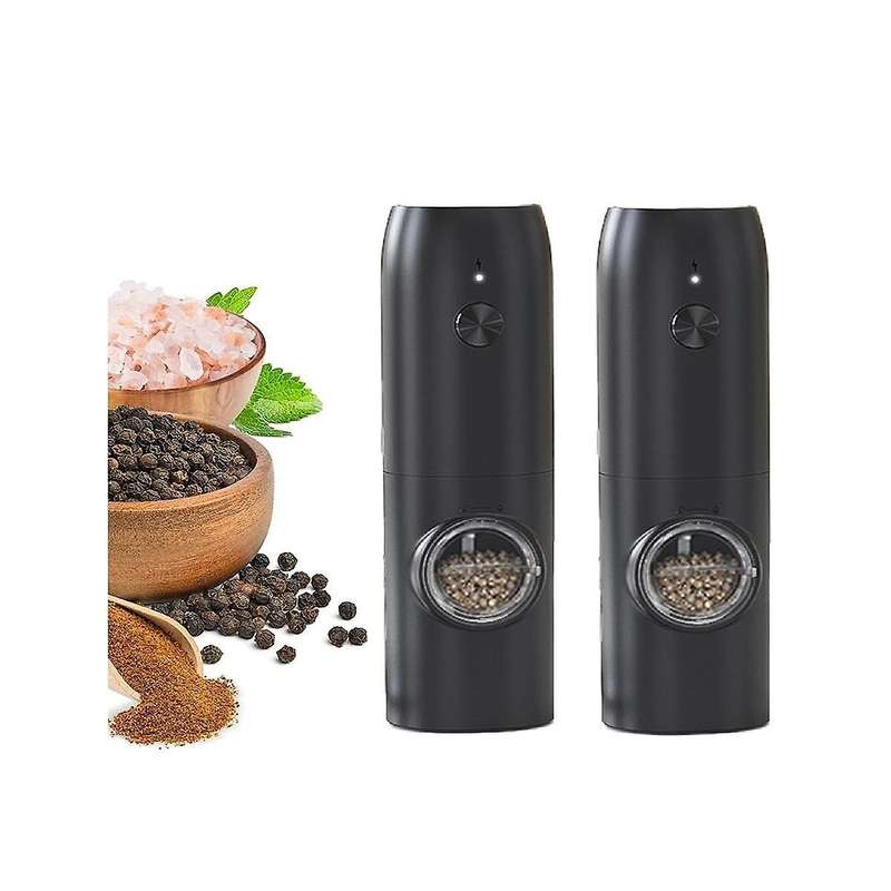 2pcs Electric Salt and Pepper Grinder Set Salt Pepper Grinder Adjustable Coarseness