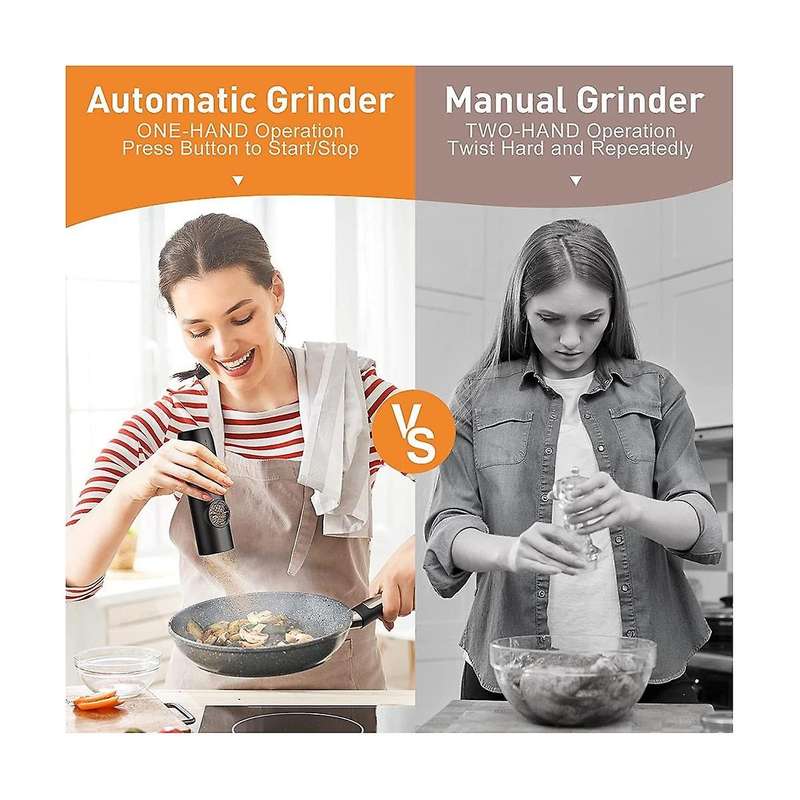 2pcs Electric Salt and Pepper Grinder Set Salt Pepper Grinder Adjustable Coarseness
