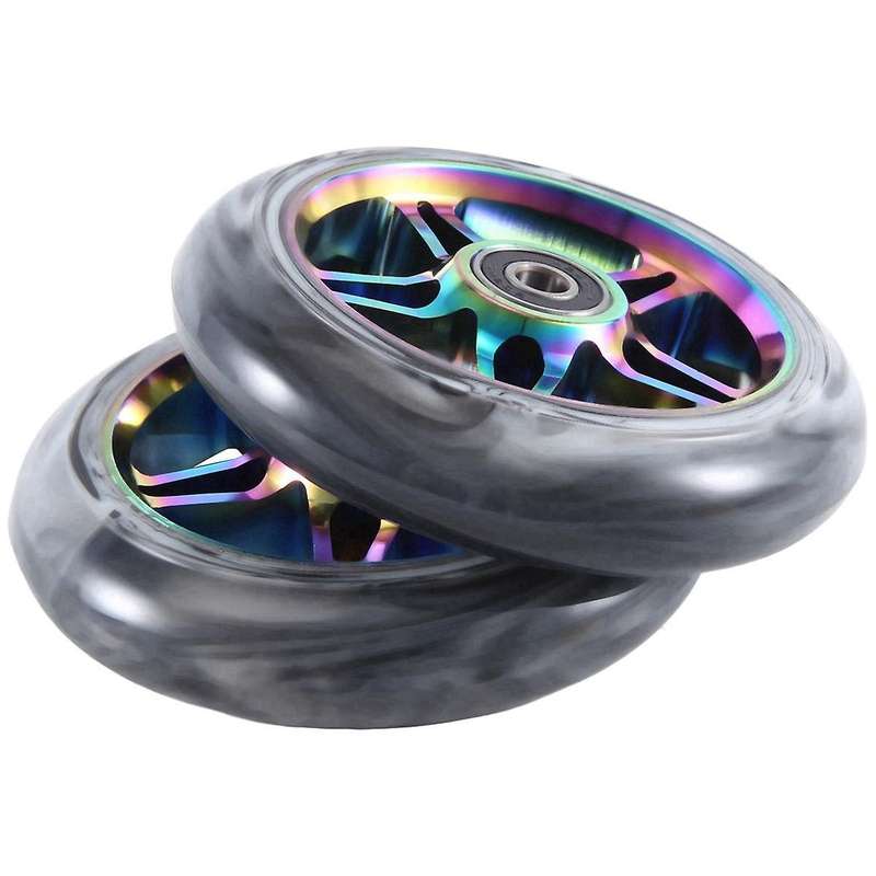 2Pcs Electric Scooter Wheel Scooter Replacement Wheels with Bearing Stunt Scooter Pu Wheels Scooter