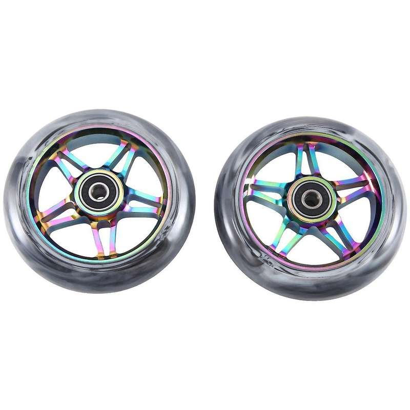 2Pcs Electric Scooter Wheel Scooter Replacement Wheels with Bearing Stunt Scooter Pu Wheels Scooter