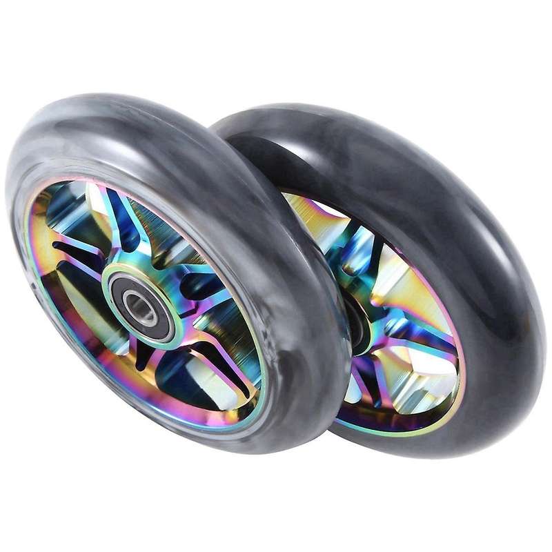 2Pcs Electric Scooter Wheel Scooter Replacement Wheels with Bearing Stunt Scooter Pu Wheels Scooter