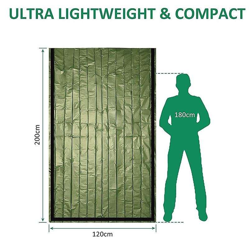 2PCS Emergency Sleeping Bag Compact Waterproof Thermal Blanket Multi-Use Gear for Outdoor Hiking Cam