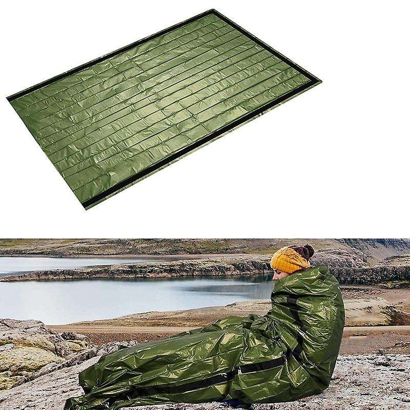 2PCS Emergency Sleeping Bag Compact Waterproof Thermal Blanket Multi-Use Gear for Outdoor Hiking Cam