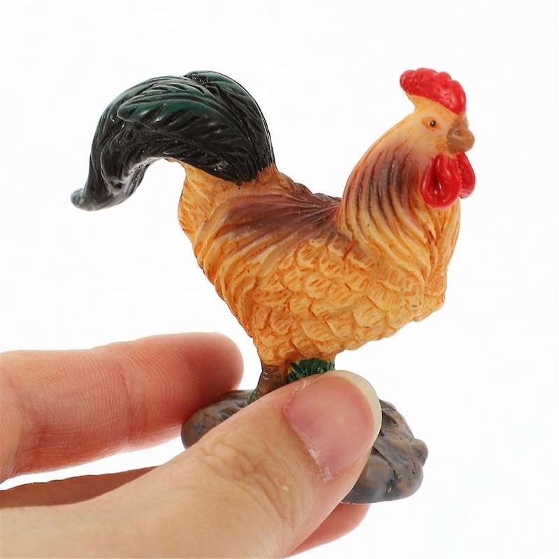 2Pcs Emulation Chicken Model Chicken Statue Home Decor Model Toys Lawn Decor Farm Decor Chicken Figu